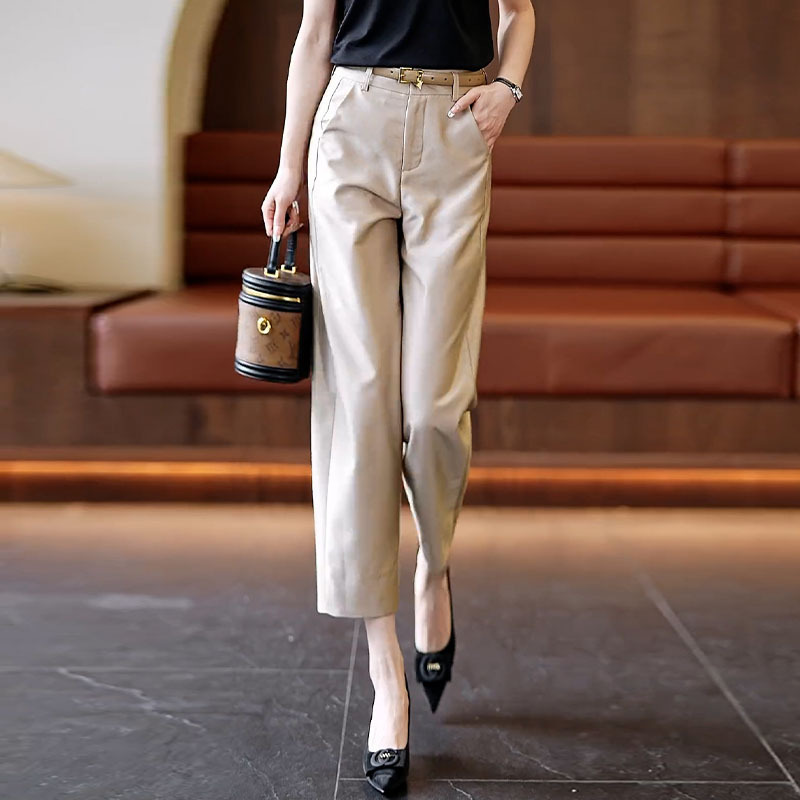 Khaki Pants Women 2025 New Cropped Suit Harem Pants Summer Thin Casual Petite Sickle Women's Pants Khaki Pants Women 2025 New Cropped Suit Harem Pants Summer Thin Casual Petite Sickle Women's Pants