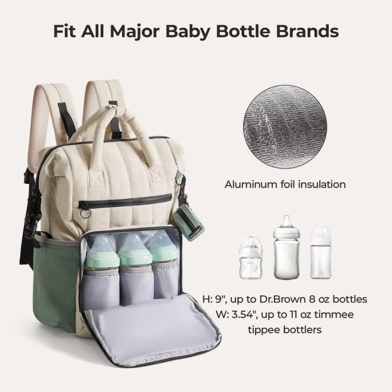 Amazon nueva estriada mama bolsa multifuncional mochila impermeable para salir bolsa de moda madre y bebé de gran capacidad