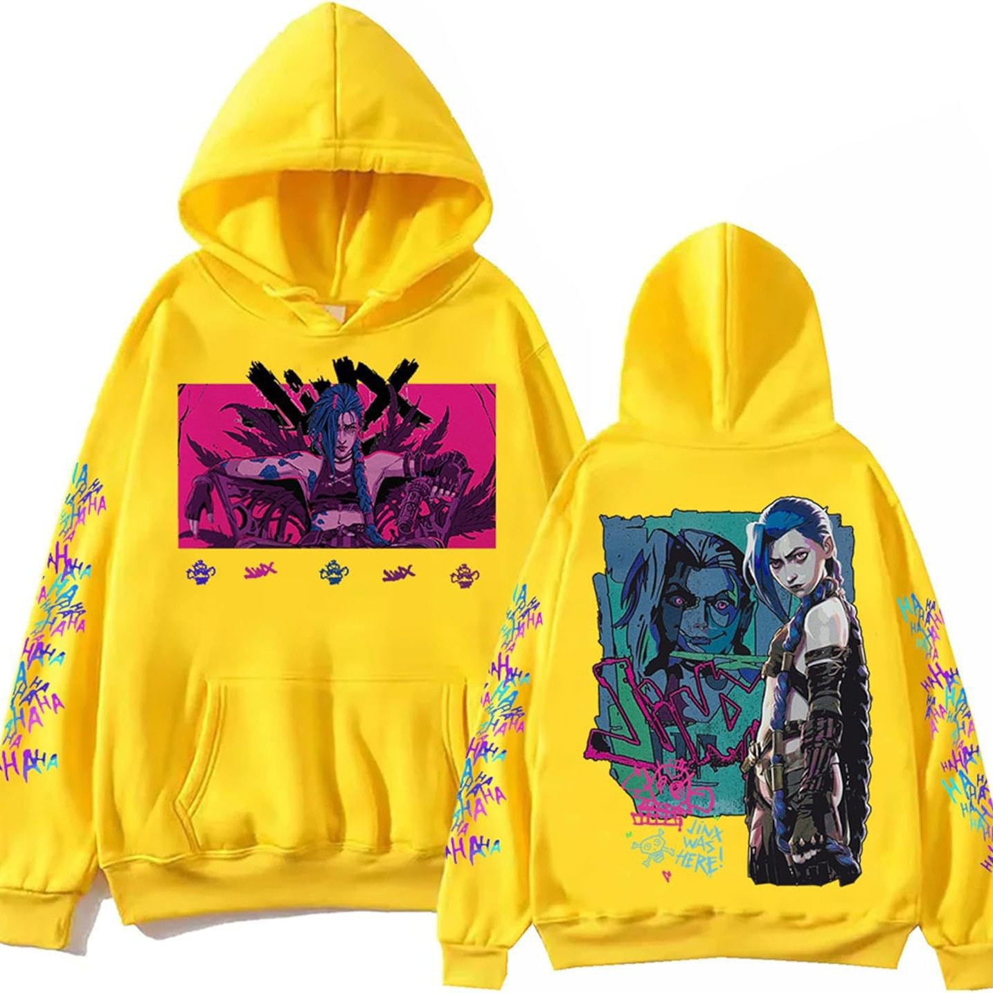 ZIMUHENAI Arcane-Jinx Hoodie With Pockets, Men'S And Wom