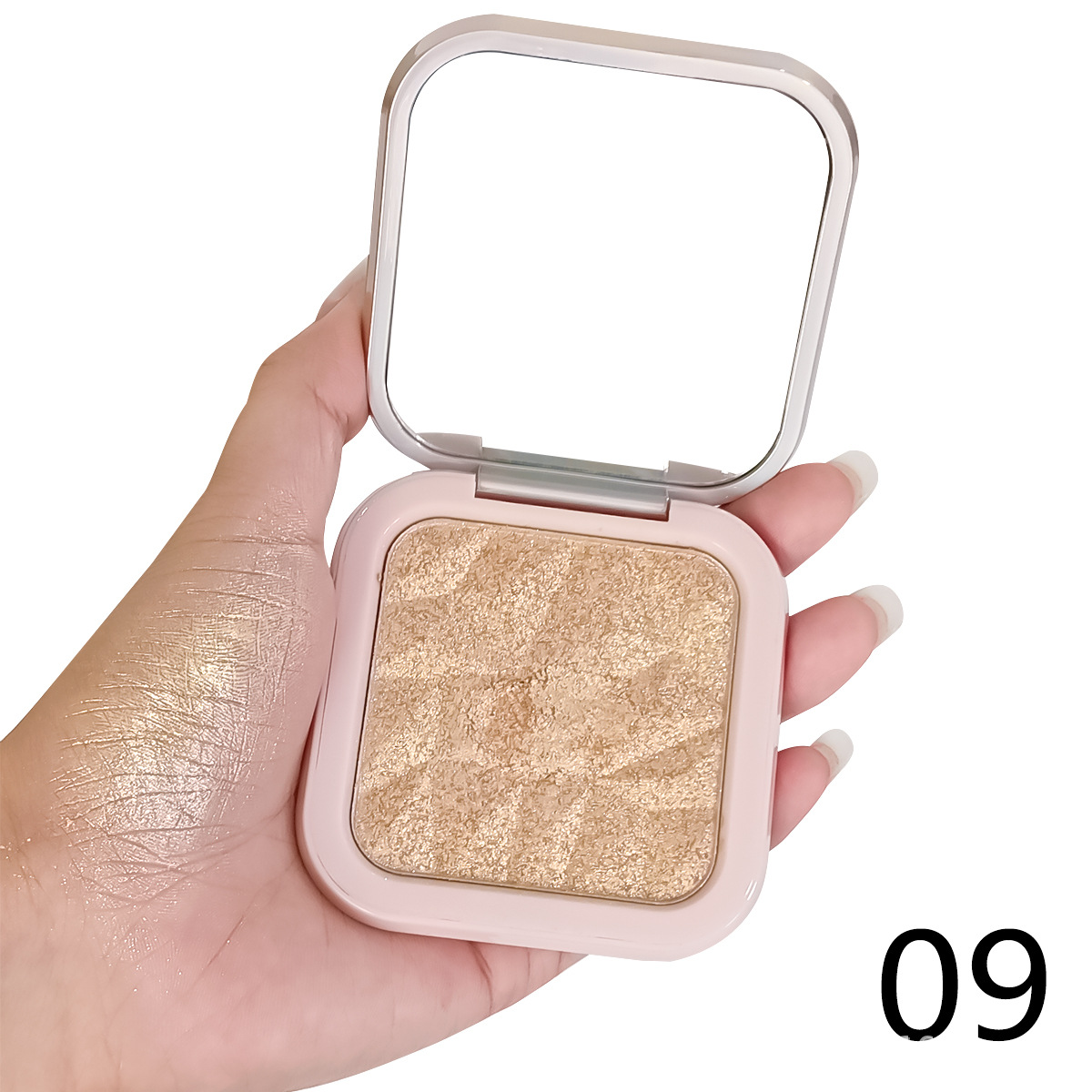 Maquillaje de belleza monocromático estereoscópico mate resaltado brillante sombra de nariz sin logotipo polvo resaltado placa de reparación