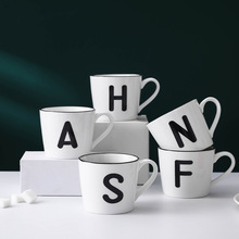 創意陶瓷水杯高顏值家用馬克杯咖啡杯辦公室個性字母姓氏喝水杯子