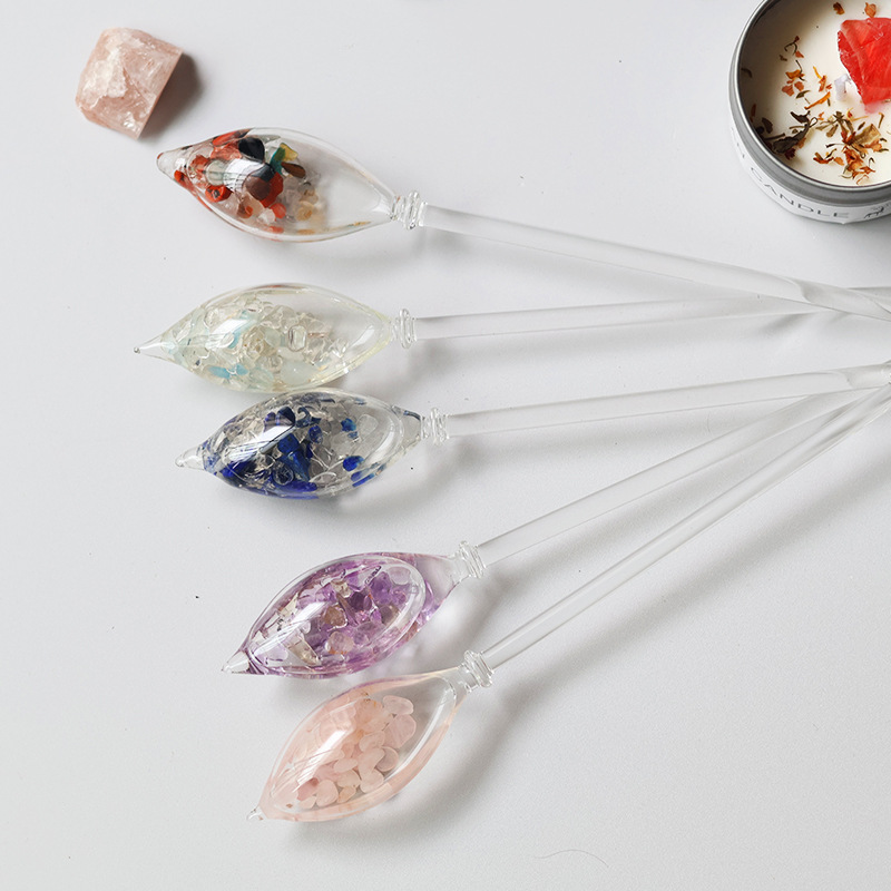 Cross-border crystal handicrafts natural crystal glass stirring rod…