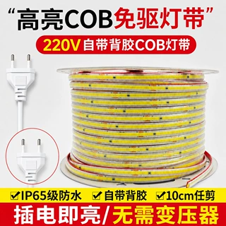 220V免驱动COB灯带自粘240灯IP65户外防水工程亮化照明led软灯条