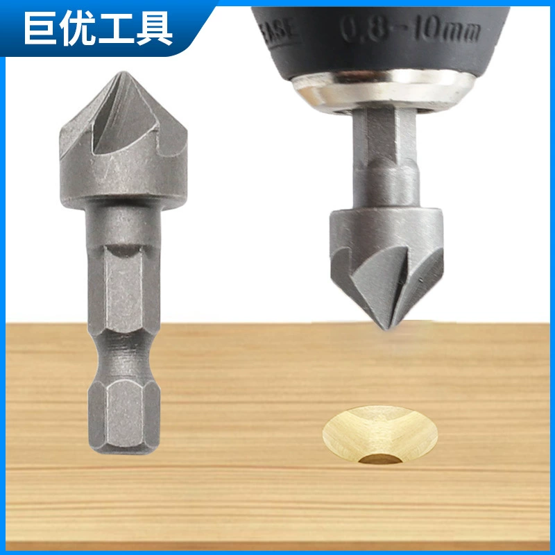 Инструмент для снятия фаски с шестью лезвиями Шестигранная ручка Инструмент для снятия фаски Деревообработка Специальный Открыватель отверстий Быстрое руководство Инструмент для снятия фаски