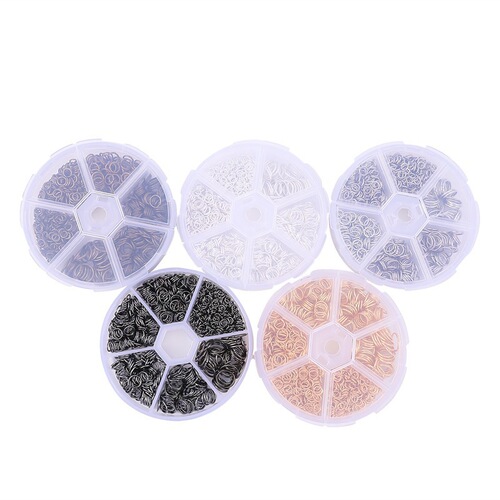 Cross-border 4-10mm box package single loop open connection ring accessories DIY earring jewelry set box handmade material accessories
