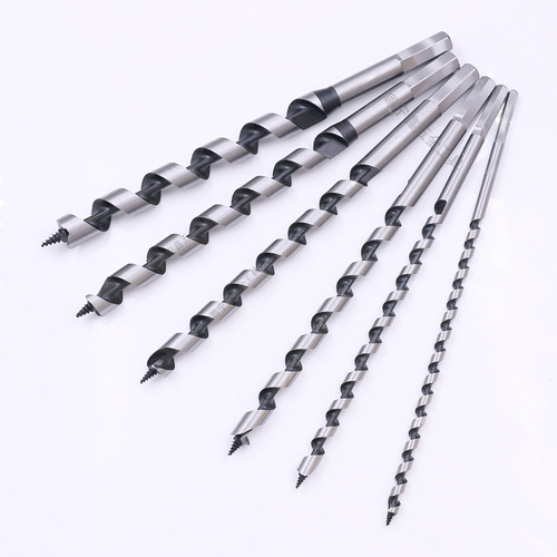 Carbon steel woodworking drill four-slot four-edged woodworking drill hexagonal handle door lock drawer opening reaming drill hole opener