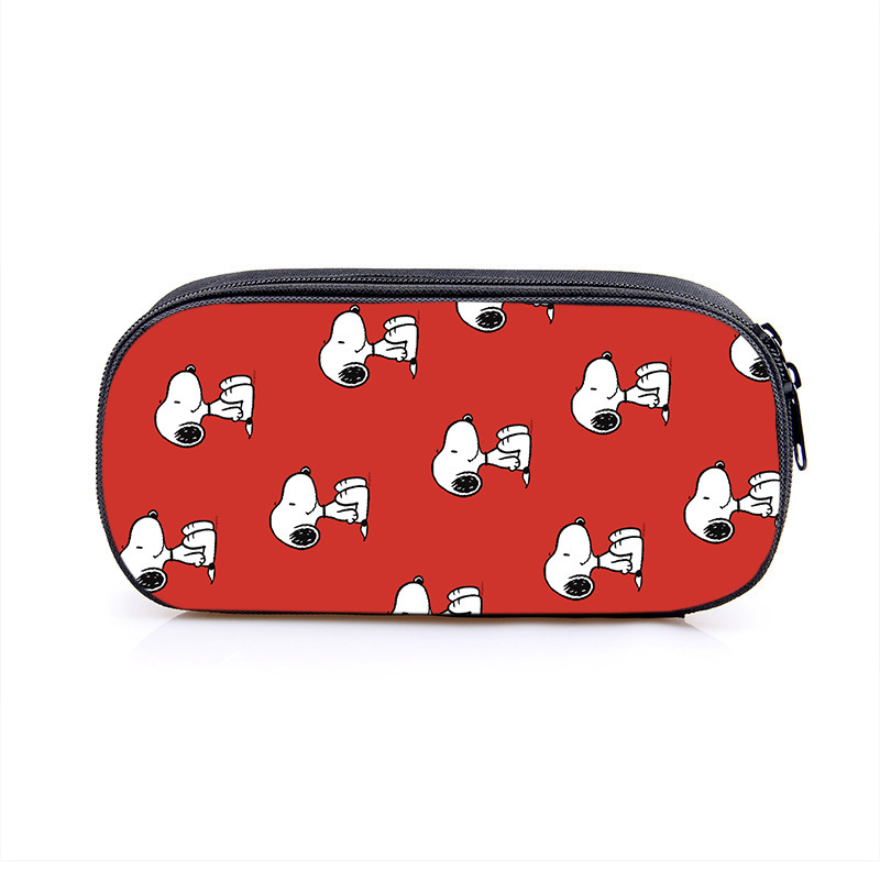 Nuevo Snoopy transfronterizo bolsas de lápiz de gran capacidad creativas caja de papelería de dibujos animados de alto valor de la cara caja de lápiz para estudiantes de primaria