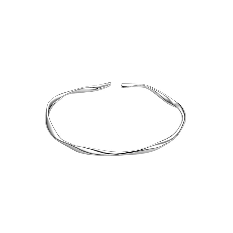 S925 plata esterlina anillo Mobius pulsera joven pulsera nicho diseño alto sentido pulsera femenina apertura