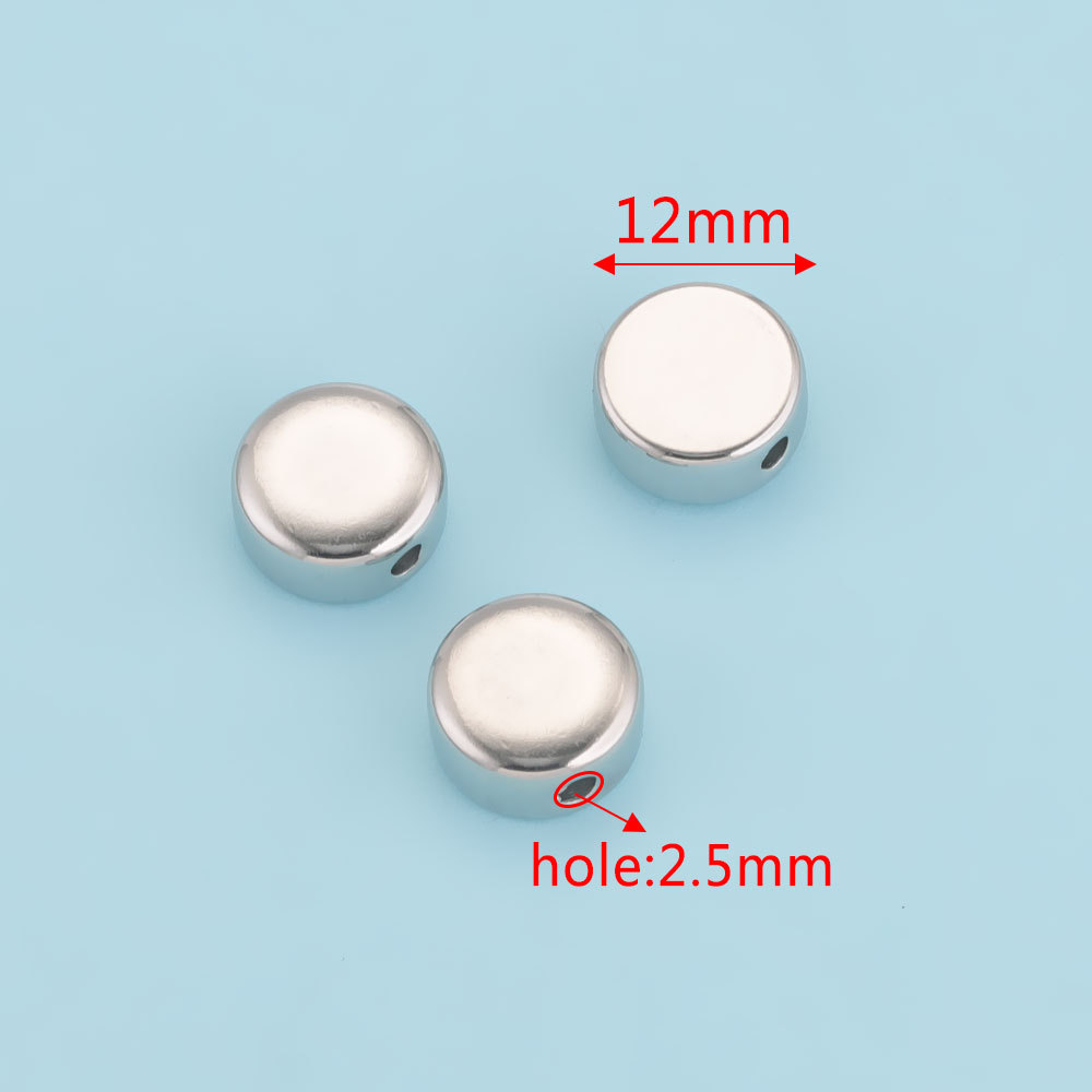 Acero inoxidable pulido Beanie perlas de perforación cuentas de tubo a través del agujero perlas de perforación cuentas de acero de titanio DIY accesorios de joyería hechos a mano