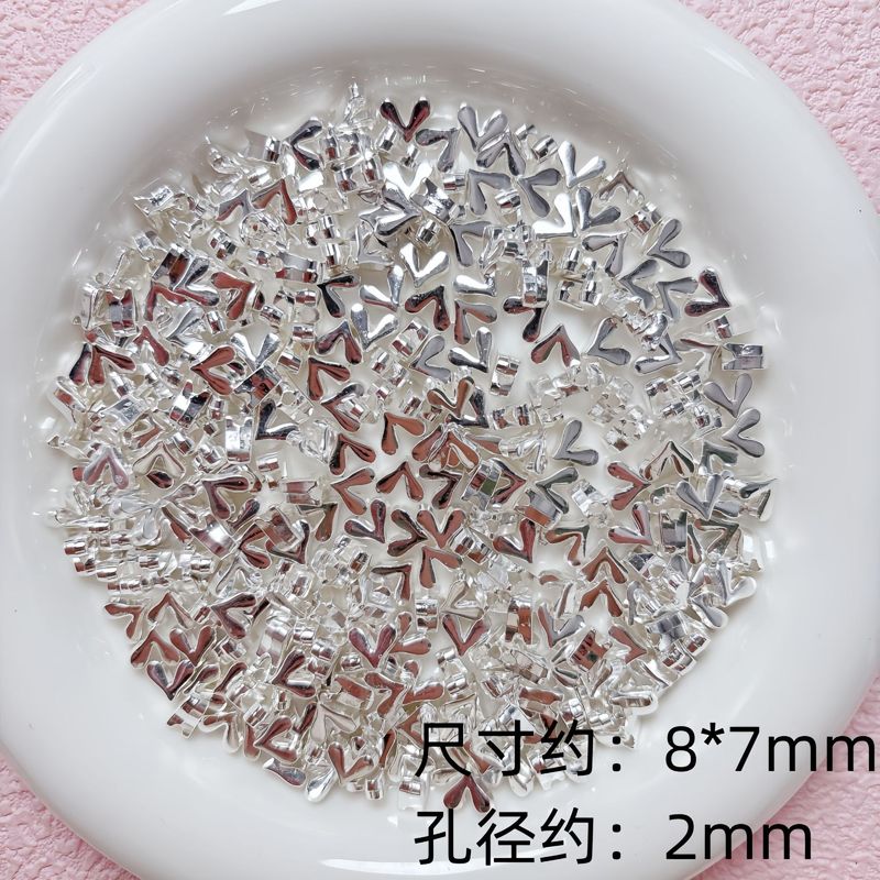 シルバー多用途ベーシック色保持合金ラブリボンスルーホールビーズ diy ブレスレットネックレスジュエリーアクセサリー|undefined