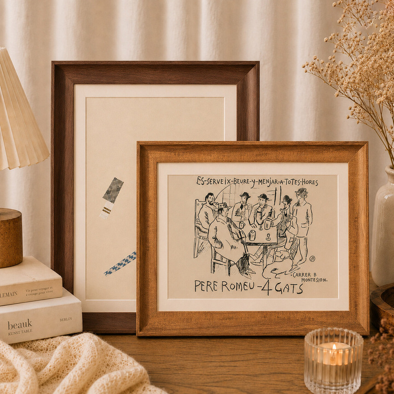 Empty Picture Frame for Mounting Vintage A4 Photo Frames, Wall Hanging 4K 8K Puzzle Frames, Watercolor Sketch Photo Oil Painting Frames, Tabletop Display