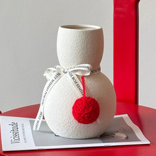 陶瓷花瓶插花摆件高级感小众侘寂风粗陶花器客厅水培花瓶陶瓷摆件