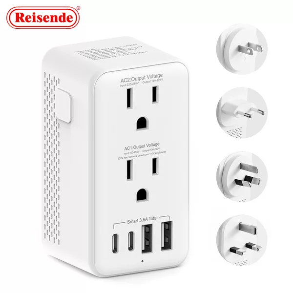 220V to 110V European Travel Power Converter, American to European Hair Dryer Voltage Converter