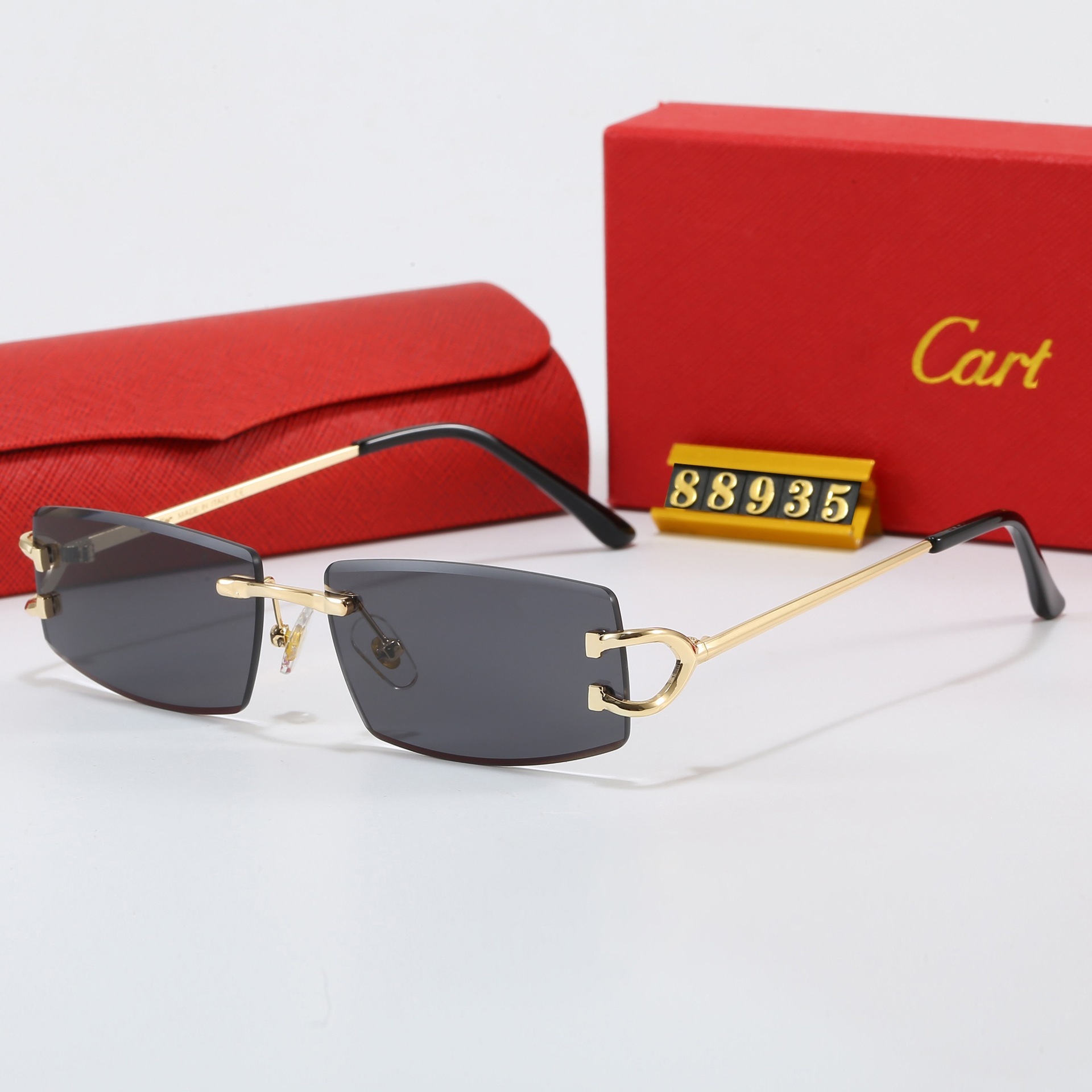 Cross-Border European and American Frameless Cut-Edge Sunglasses for Women, Fashionable and High-End Sunglasses for Men, Outdoor Anti-Uv Glasses