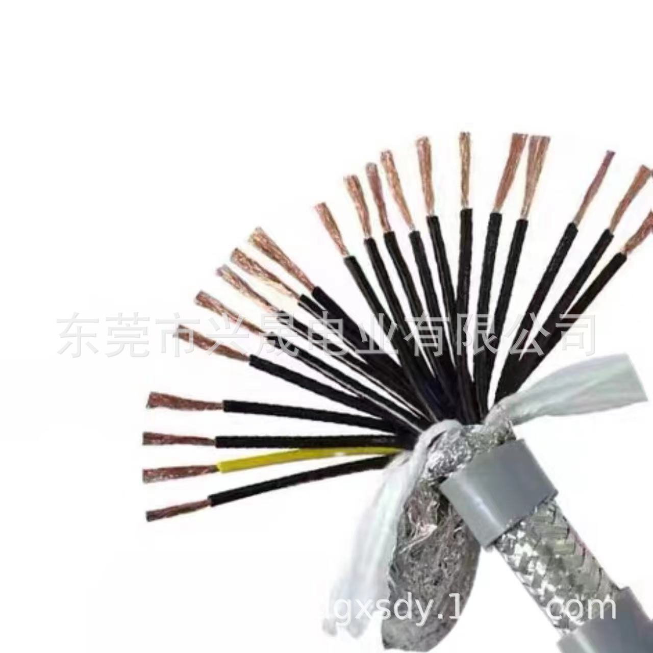 高速运动电缆高柔拖链结构厂家直销TRVVP20芯防油耐弯折屏蔽电缆