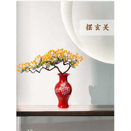 天然玉石新中式客厅玄关装饰品新家玉雕水晶玉器工艺品玉雕摆件