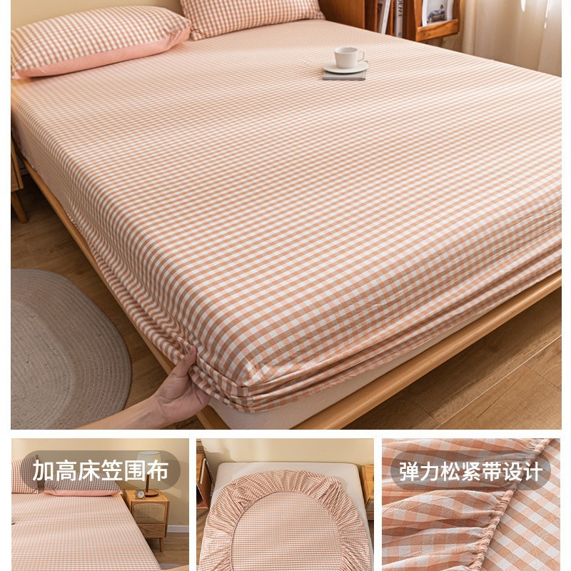Nuevo estilo 2025 nuevo estilo sábana de algodón de una pieza cubierta protectora de colchón cubierta de cama juego de tres piezas de algodón lavado cuatro estaciones universal