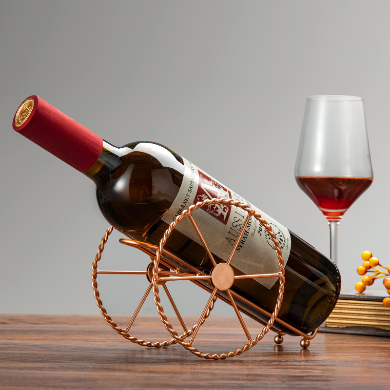 hierro forjado estante de vino decoración de gabinete de vino creativo estilo europeo inclinado simple estante de botella de vino decoración del hogar proceso de hierro forjado