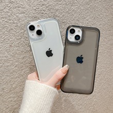 适用iPhone14Promax太空壳电镀按键手机壳苹果11/12透明防摔套潮