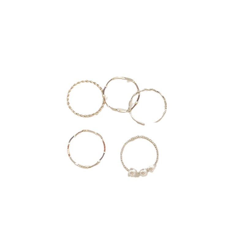 Ins Japanese And Korean Simple Wave-Shaped Personality Niche Design Sense Temperament Internet Celebrity Tail Ring Set_voghion.com