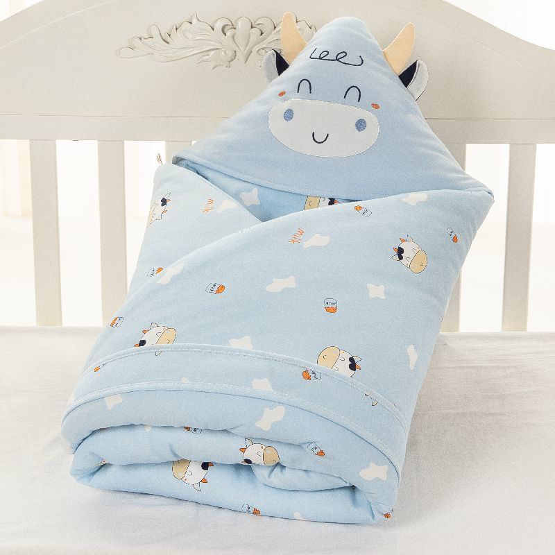 Baby Blanket, Newborn Supplies, Baby Blanket, Swaddle, Autumn and Winter Thickeneded Pure Cotton Newborn Outing Wrap Blanket