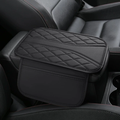 New Car Armrest Box Mat Multifunctional Storage Box Side Storage Car Nappa Nappa Leather Armrest Mat (Armrest box pad) - black