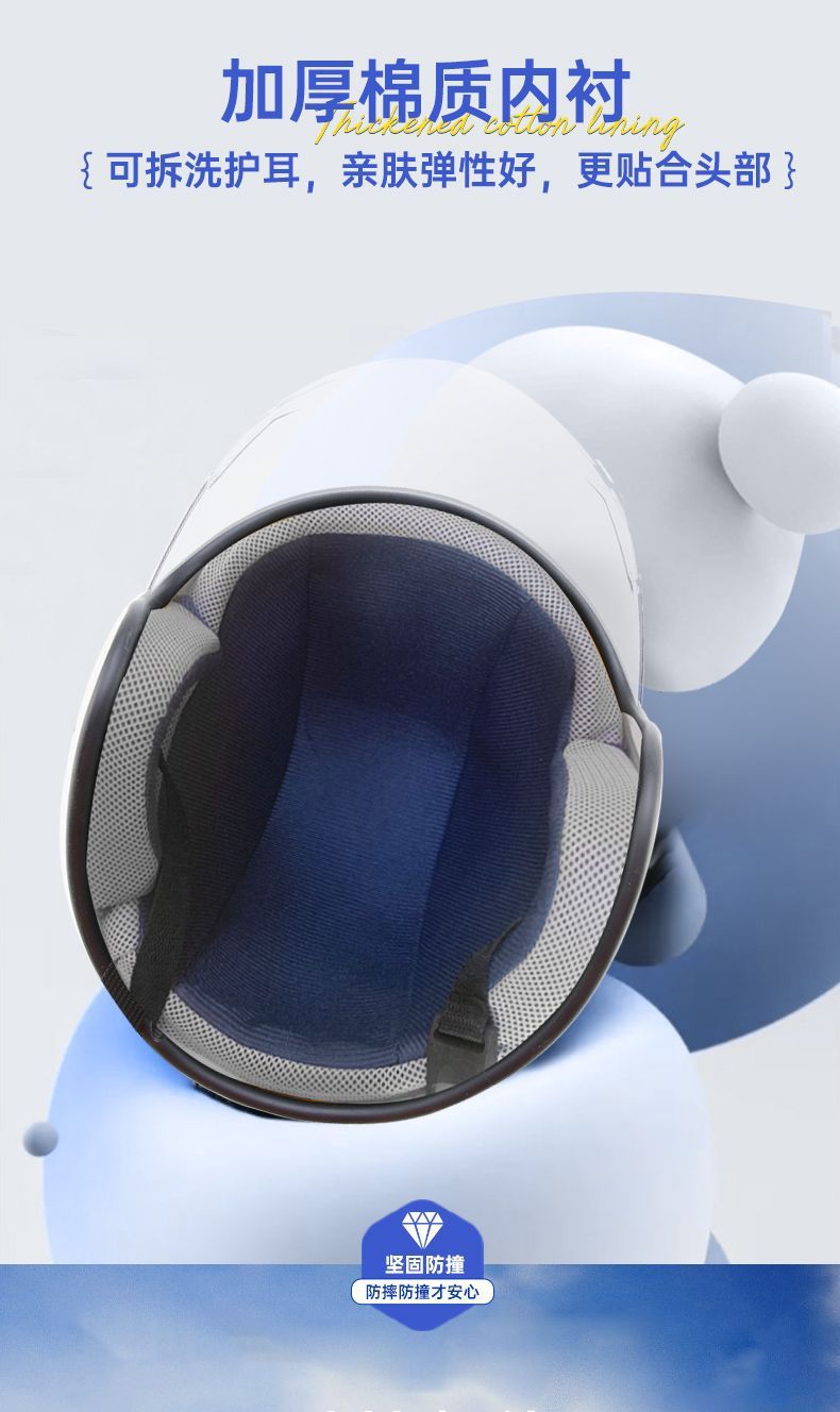 New National Standard Certified Electric Vehicle Autumn and Winter Helmet for Men and Women, Winter Cold-Proof and Warm Motorcycle Helmet, Windproof Half Helmet for Riding