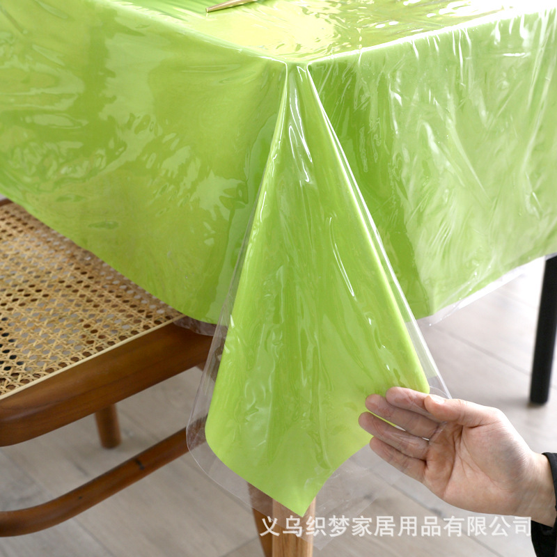 Cross-border pvc tablecloth transparent PVC tablecloth waterproof and oil-proof easy to clean tablecloth Square restaurant tablecloth factory direct sales