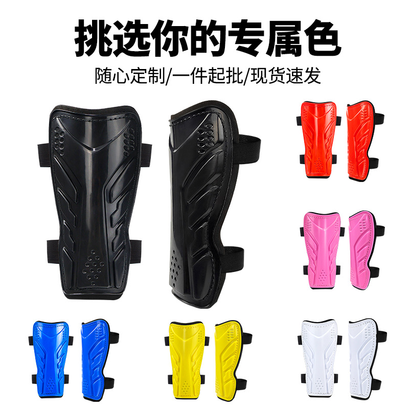 European and American in-stock football shin guards with straps for children and adults, sports knee pads for competition and training, sports protective gear wholesale