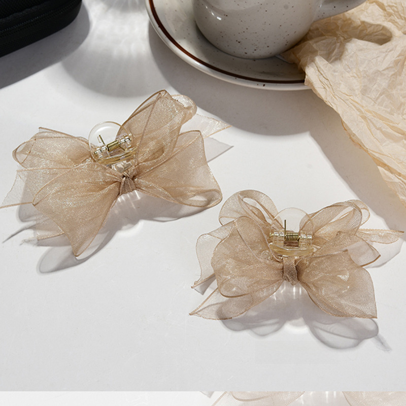 Butterfly hairpin bangs braided hair artifact female side headdress gripper clip back bow female white deer same style_voghion.com