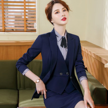 长袖西装马甲三件套职业套装女办公室白领工作服制服教师面试正装