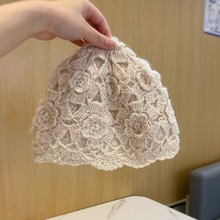 手工钩花帽子遮白发头饰遮盖神器帽子包头帽洋气遮白发网帽毛线