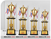Customized metal trophy football basketball pigeon four -column trophy sports contest elementary school students Taekwondo trophy
