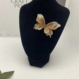 水钻蝴蝶鞋花轻奢亮闪胸花跨境高级感满亮钻蝴蝶头饰发卡服装配件