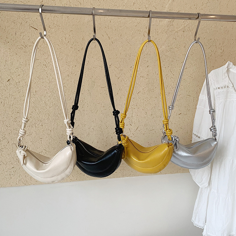 Fashionable Niche Design Korean-Style Croissant Bag Soft Leather Dumpling Bag Underarm Bag Casual Commuter Shoulder Bag Crossbody Bag for Women Fashionable Niche Design Korean-Style Croissant Bag Soft Leather Dumpling Bag Underarm Bag Casual Commuter Shoulder Bag Crossbody Bag for Women