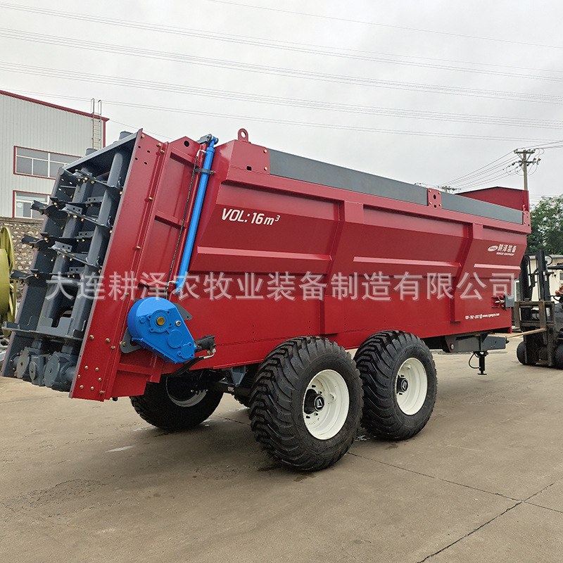 新款有机肥料农场厮肥固体肥动物粪便抛撒双绞龙式撒肥机