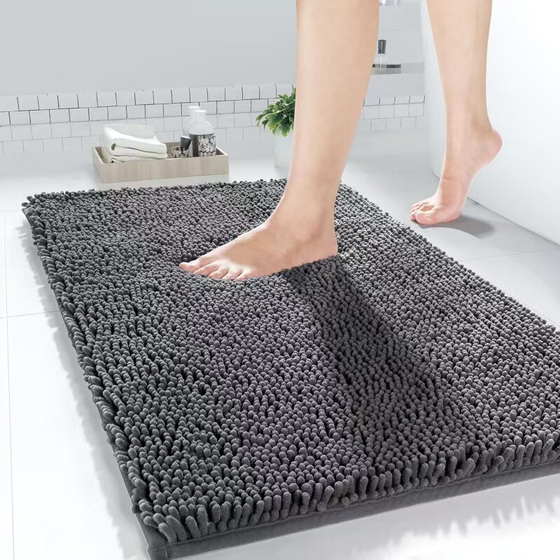 New Chenille Bathroom Floor Mat, Toilet Non-Slip Mat, Bathroom Entrance Thickened Water-Absorbent Carpet New Chenille Bathroom Floor Mat, Toilet Non-Slip Mat, Bathroom Entrance Thickened Water-Absorbent Carpet
