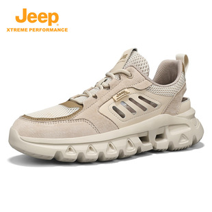 Jeep Jeep Spring and Autumn Men's Shoes Middle-aged Dad Outdoor Mesh Sports Casual Shoes Men's Breathable Mountaineering Shoes Men