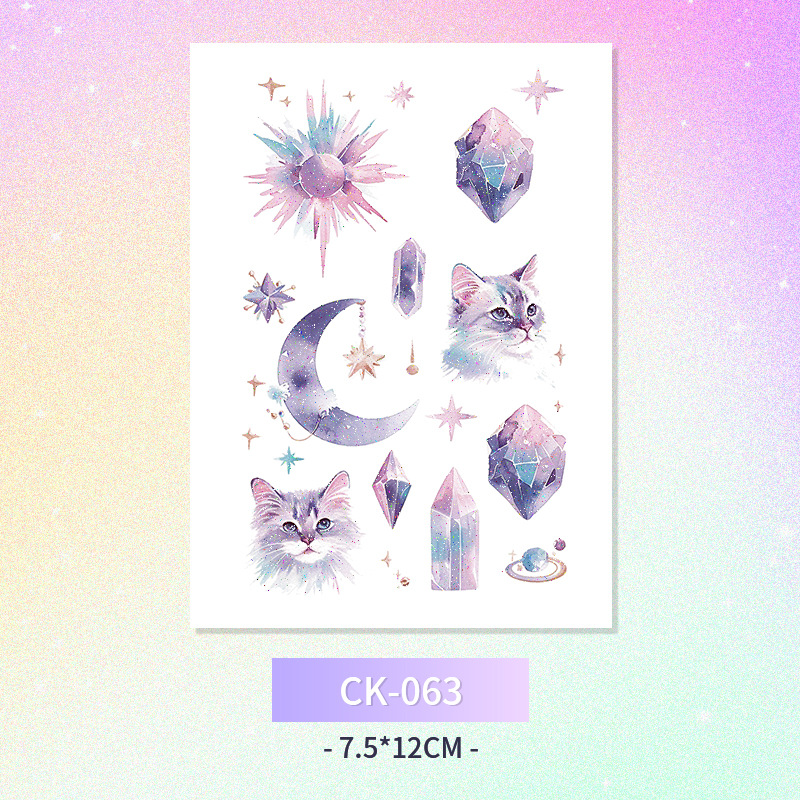 Glitter mariposa cara pegatinas tatuaje pegatinas hadas lavable impermeable de larga duración lindo unicornio ciervo Luna Estrella Planeta