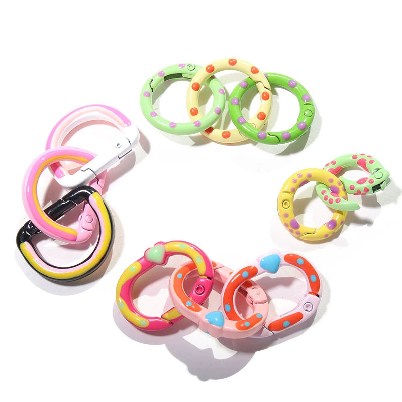 Double-sided metal keychain, bracelet, accessories, hand painting, DIY