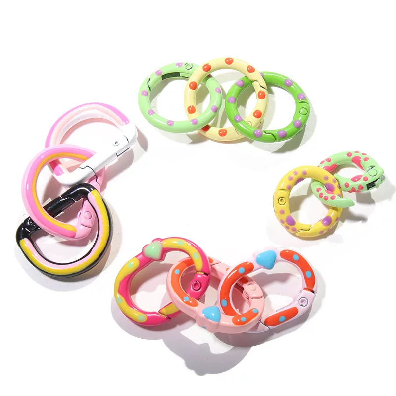 Double-sided metal keychain, bracelet, accessories, hand painting, DIY