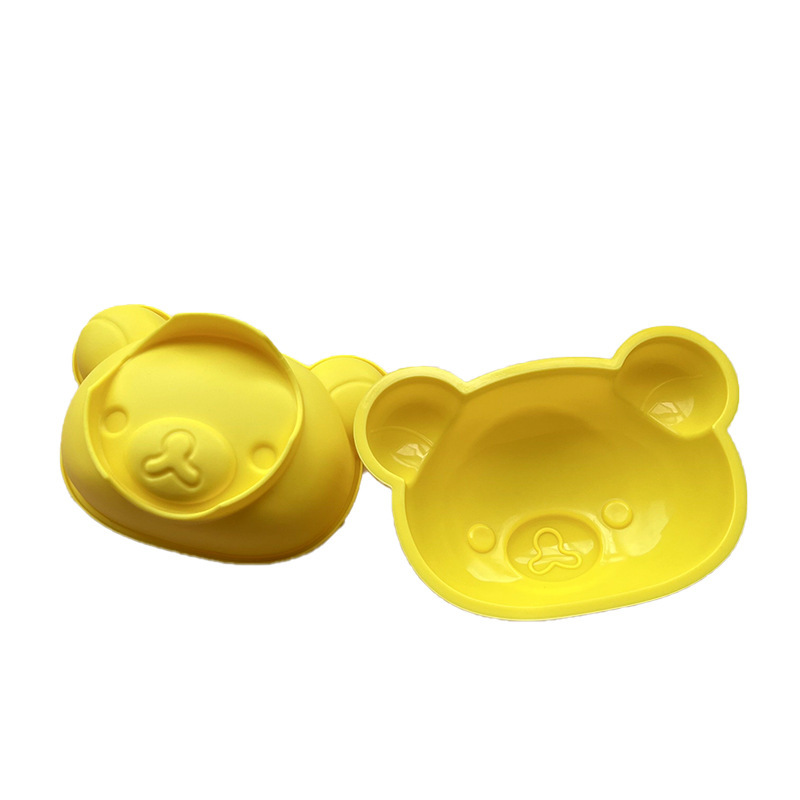 6-inch bear head silicone cake mold cartoon mousse baking mold yellow bear food grade cake mold
