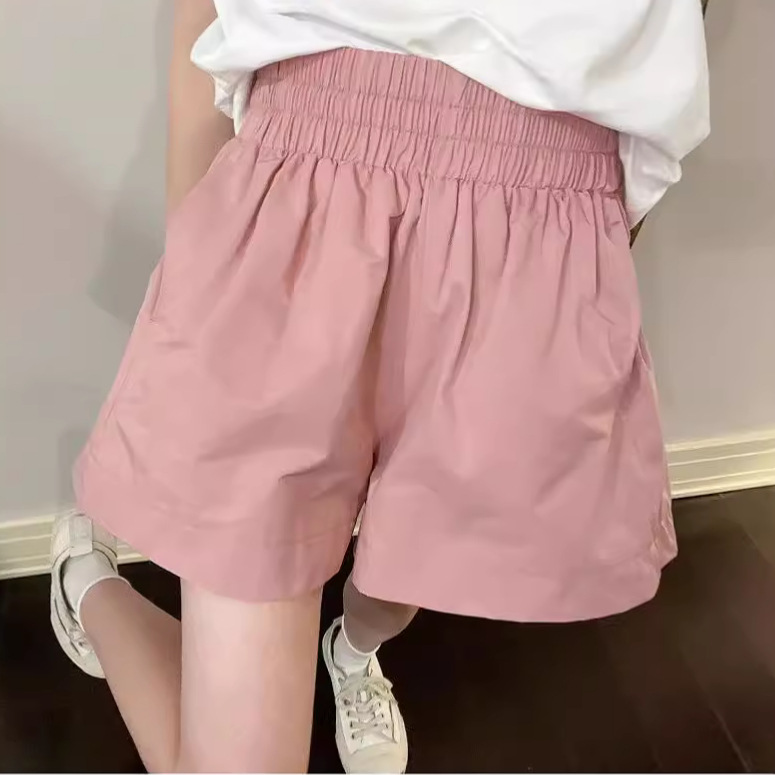 여름 새로운 스타일 얇은 하이 웨이스트 캐주얼 반바지 여성의 한국 스타일 느슨한 캐주얼 와이드 레그 팬츠 핫 팬츠 홈 캐주얼