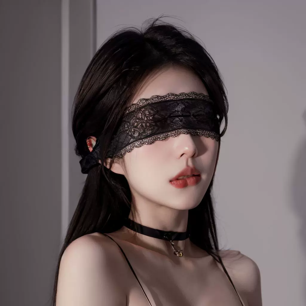眼罩女蕾丝纯欲黑色蕾丝边眼罩禁欲系遮光睡眠镂空面纱氛围感蒙眼