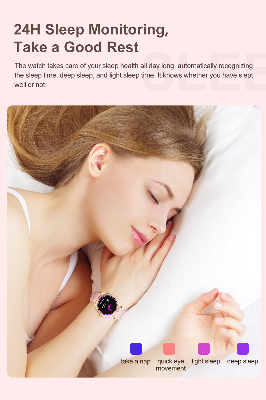 LW105 Smart Watch, donna 1,25 pollici Bluetooth chiamata cuore_voghion.com