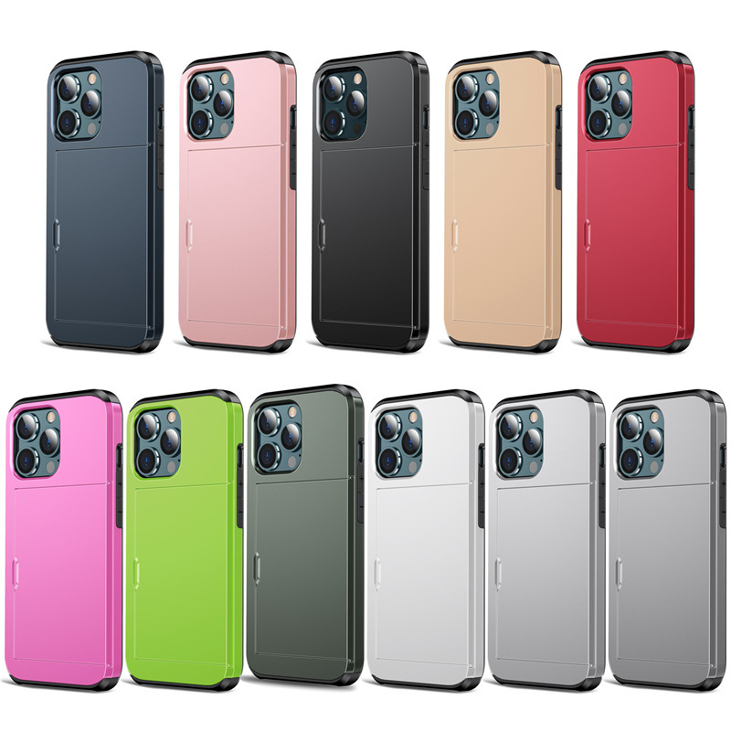 Coque de protection coulissante avec emplacement pour carte, compatible avec iPhone 17 Pro, iPhone 16/15/14, A16/A56 et Samsung S26._voghion.com