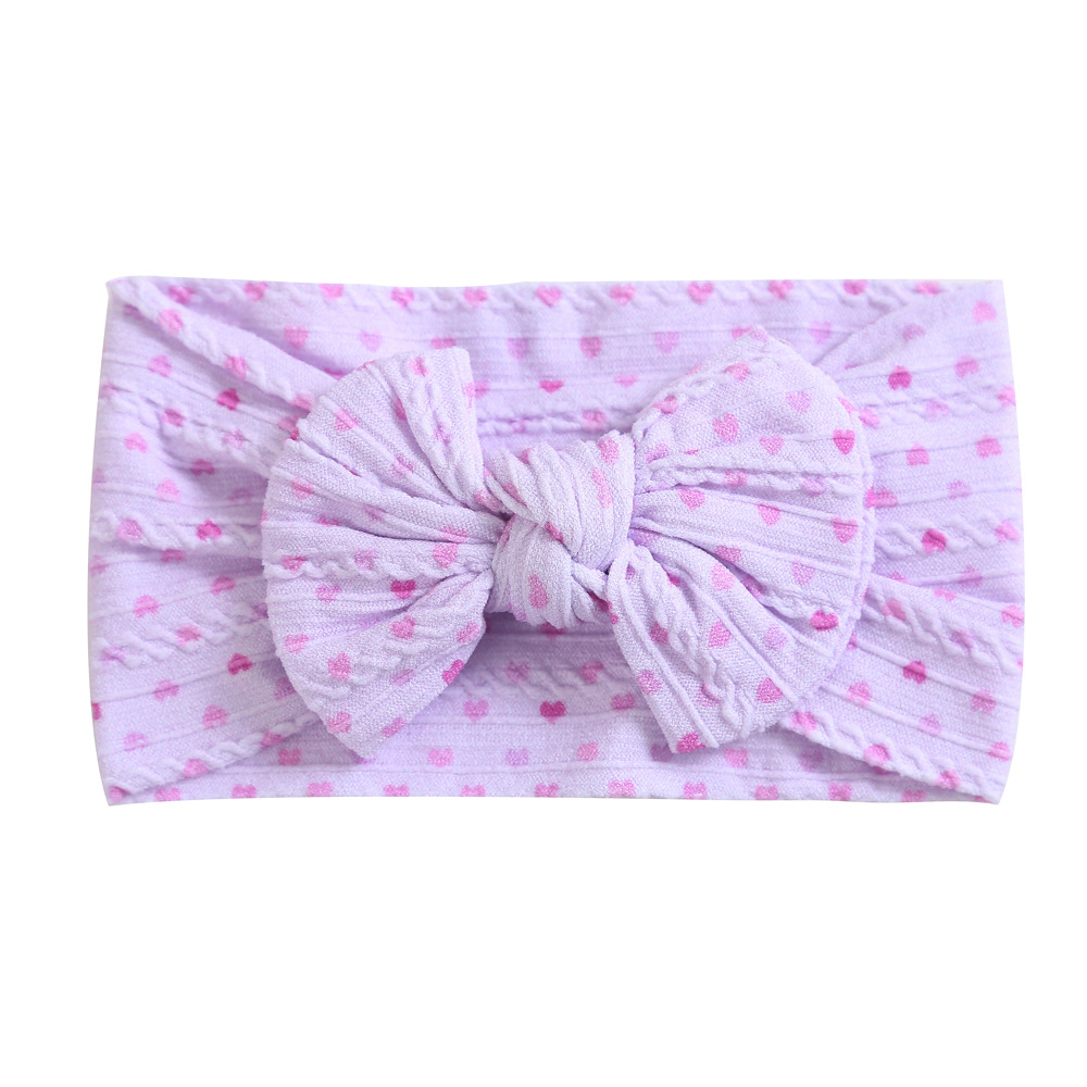 Europa und die Vereinigten Staaten grenzüberschreitende Kinder Haarband Baby Jacquard gedruckt Bogen Prinzessin Haarschmuck Baby Fontanelle Stirnband Großhandel_voghion.com