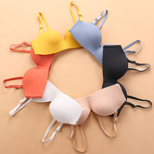 Summer seamless non-slip invisible underwear sexy bandeau style half cup thin bra small chest push up strapless two wear