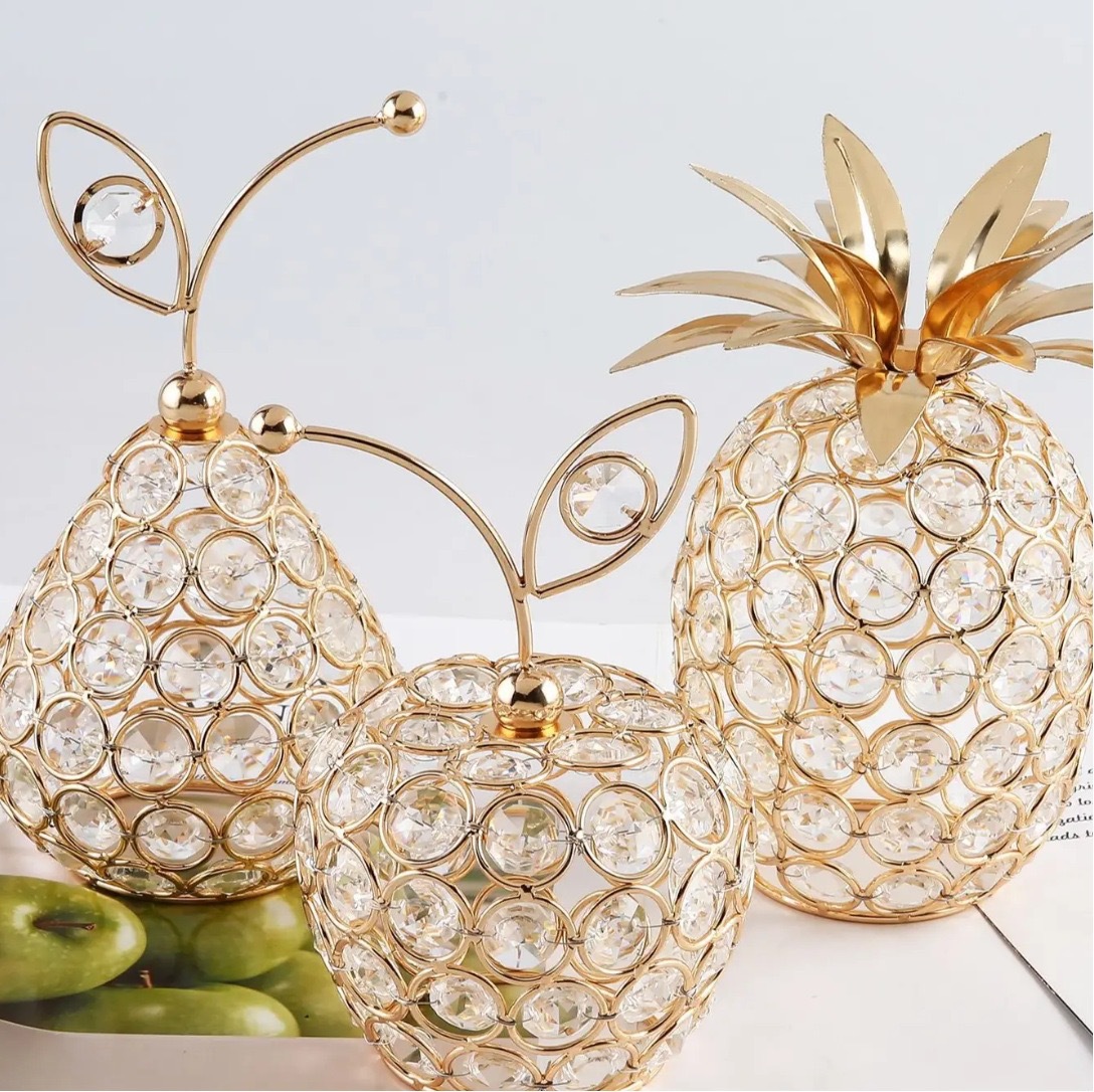 Artesanías de cristal creativas europeas transfronterizas manzana Sydney piña modelado decoración del hogar decoración escenario