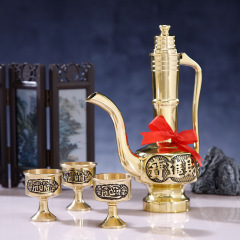 Manufacturer direct supply copper water cup Buddhist supplies wine pot home ornaments water cup Buddhist altar supplies cup wine cup 